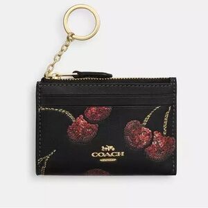 Coach Cherry Print Mini Skinny ID Case NWT